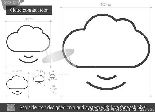 Image of Cloud connect line icon.