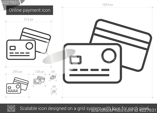 Image of Online payment line icon.