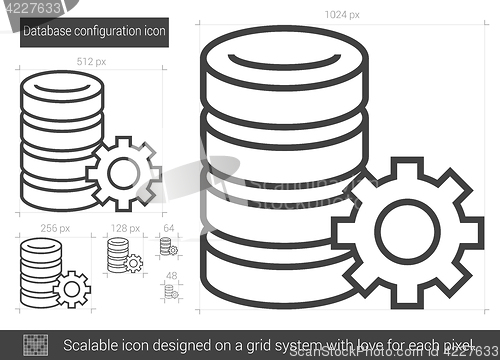 Image of Database configuration line icon.