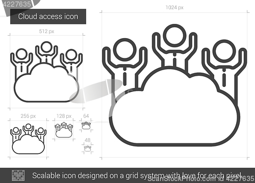 Image of Cloud access line icon.