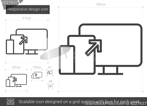 Image of Responsive design line icon.