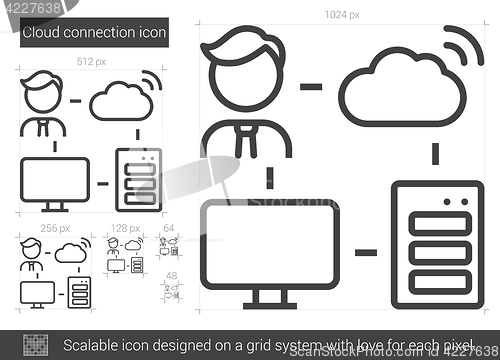 Image of Cloud connection line icon.