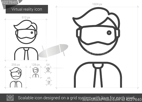 Image of Virtual reality line icon.