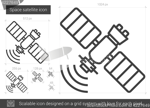 Image of Space satellite line icon.