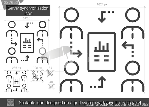 Image of Server synchronization line icon.