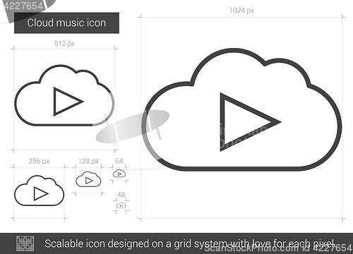 Image of Cloud music line icon.