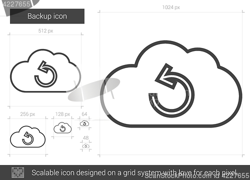 Image of Backup line icon.