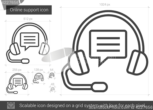 Image of Online support line icon.