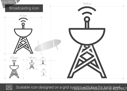 Image of Broadcasting line icon.