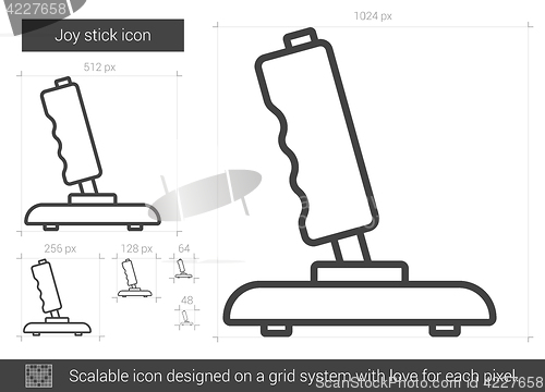 Image of Joy stick line icon.