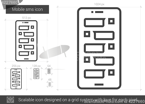 Image of Mobile sms line icon.