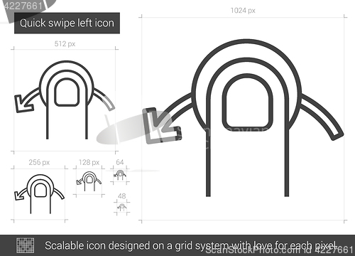 Image of Quick swipe left line icon.
