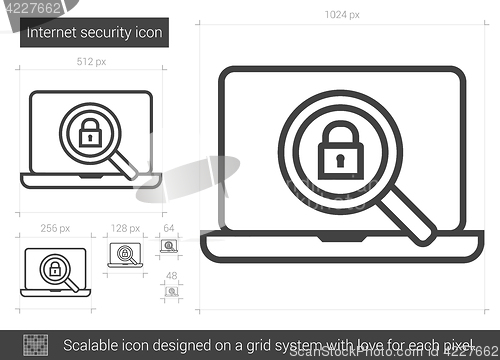 Image of Internet security line icon.