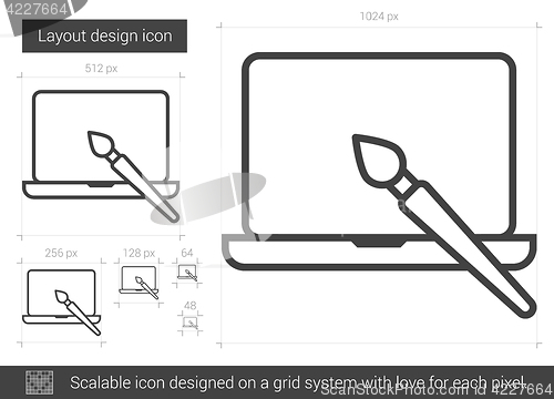 Image of Layout design line icon.