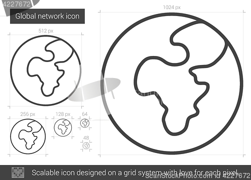 Image of Global network line icon.