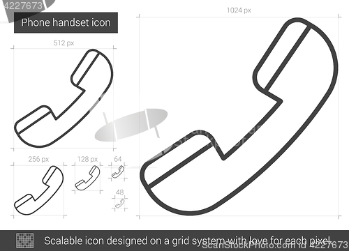 Image of Phone handset line icon.