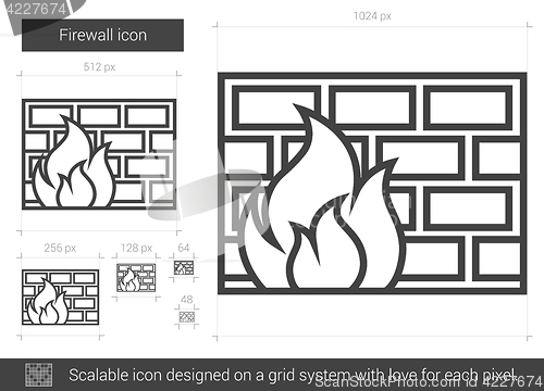 Image of Firewall line icon.