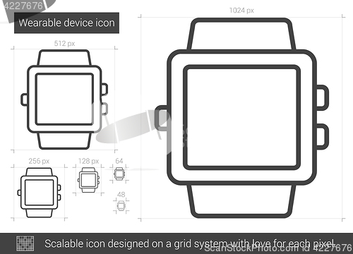 Image of Wearable device line icon.