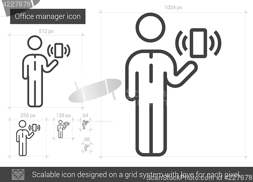 Image of Office manager line icon.