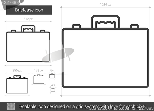 Image of Briefcase line icon.