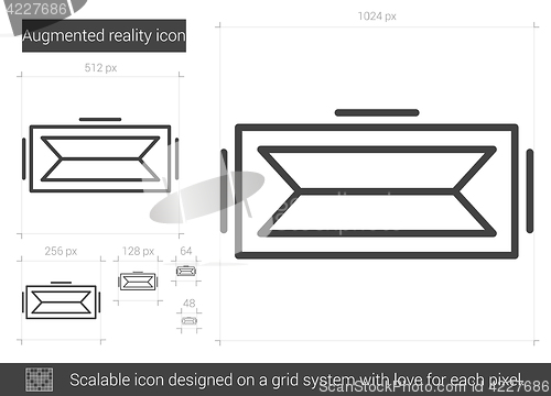 Image of Augmented reality line icon.