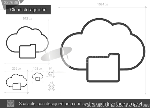 Image of Cloud storage line icon.