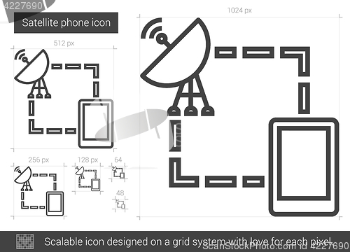 Image of Satellite phone line icon.