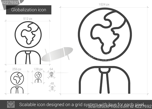 Image of Globalization line icon.