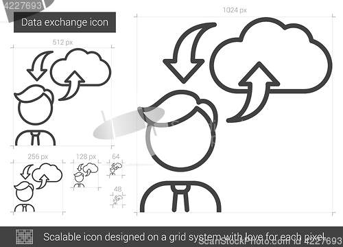 Image of Data exchange line icon.