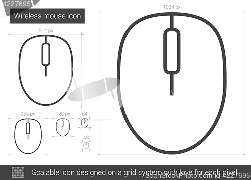 Image of Wireless mouse line icon.