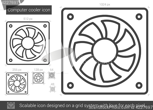 Image of Computer cooler line icon.