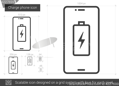 Image of Charge phone line icon.