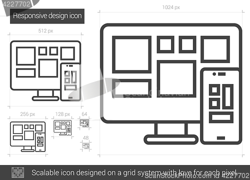 Image of Responsive design line icon.