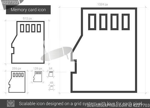 Image of Memory card line icon.