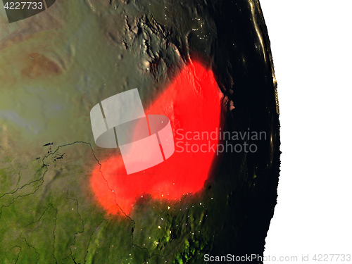 Image of Niger from space during dusk