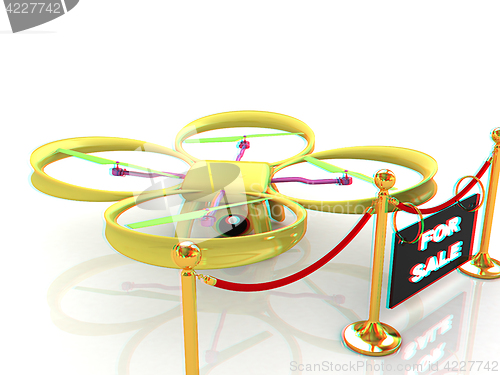 Image of Drone, quadrocopter, with photo camera at the technical exhibiti