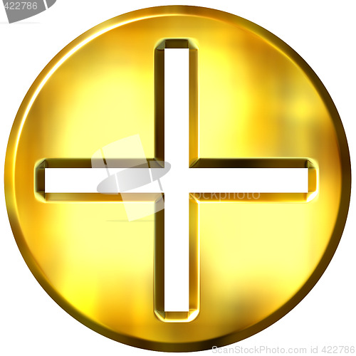 Image of 3D Golden Famed Addition Symbol