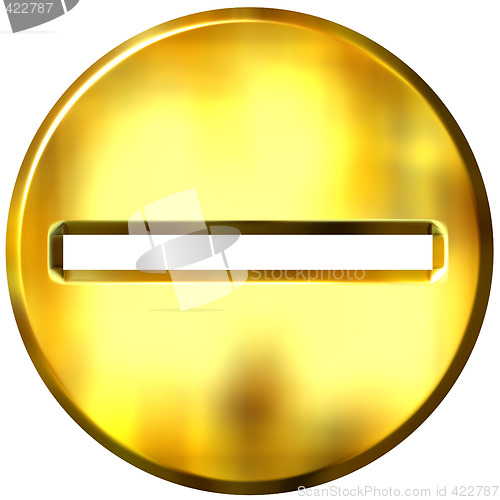 Image of 3D Golden Framed Subtaction Symbol