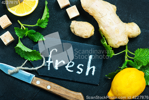 Image of fresh ingredients for tea