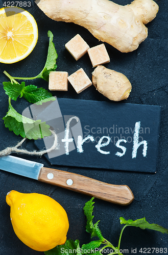 Image of fresh ingredients for tea