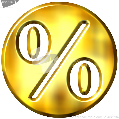 Image of 3D Golden Framed Percentage Symbol