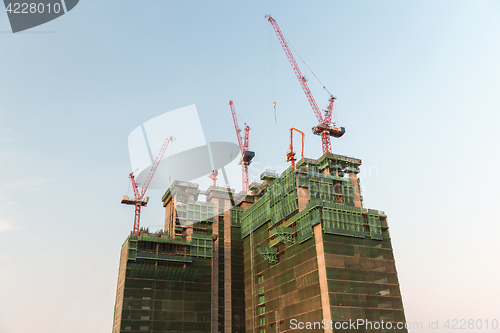 Image of building and construction cranes