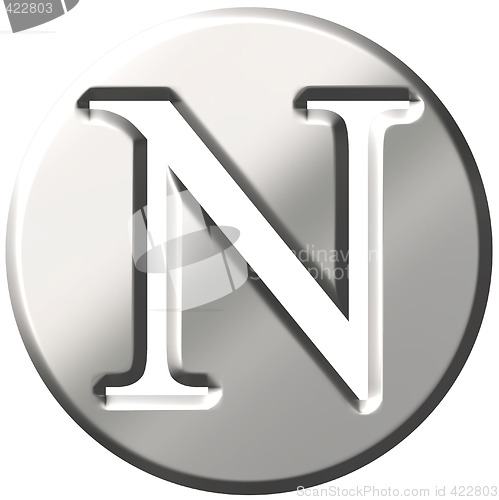 Image of 3D Steel Letter N