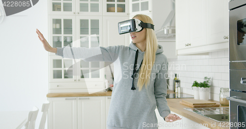 Image of Woman enjoying VR headset