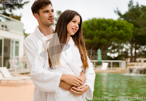 Image of Young couple enjoying vacations