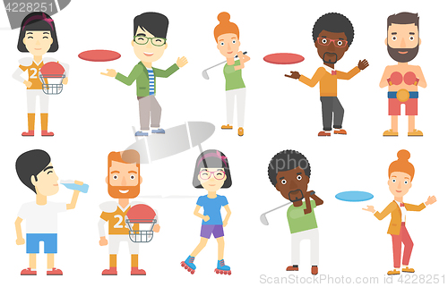 Image of Vector set of sport characters.