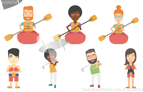 Image of Vector set of sport characters.