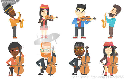 Image of Vector set of musicians characters.