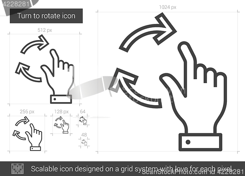 Image of Turn to rotate line icon.