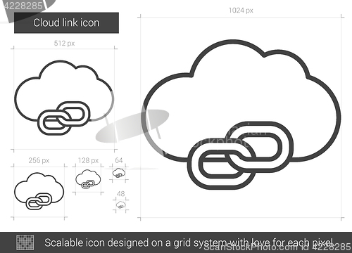 Image of Cloud link line icon.